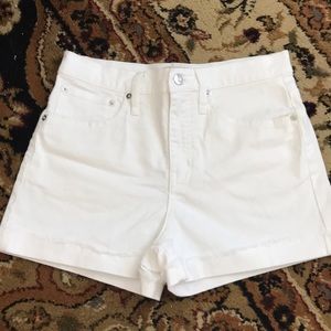 J. Crew White High Waisted Jean Shorts Size 26